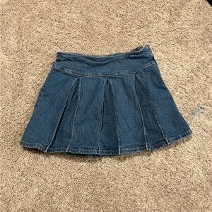 Art Class Blue Pleated Mini Skirt